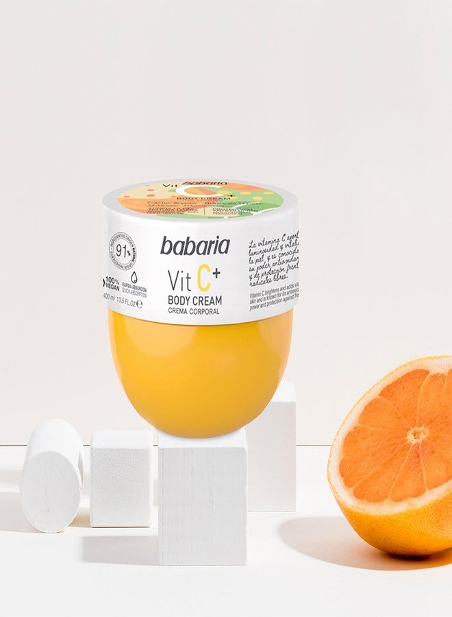 Babaria Vitamin C Body Cream - Illuminating Body Lotion for Women and Men - Improves Skin Elasticity - Moisturizer for Radiant and Soft Skin - 2 pc - Image 4